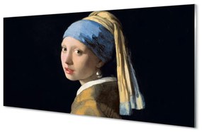 Obraz na skle Art Dievča s perlou 100x50 cm