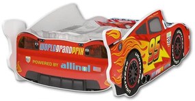 DO Posteľ auto Mcqueen Bieločervené