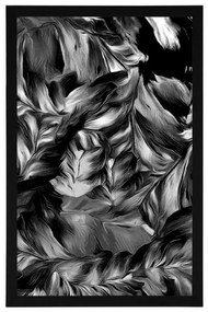 Plagát retro ťahy kvetov v čiernobielom prevedení - 30x45 silver