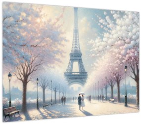 Sklenený obraz - Maľba z Paríža (70x50 cm)