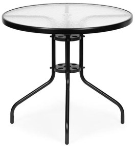Okrúhly záhradný stôl 80 cm sklenený