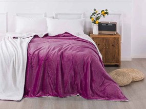 XPOSE® Mikroplyšová deka Exclusive s baránkom - čučoriedková 200x230 cm