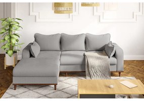 Svetlosivá menčestrová rohová pohovka (ľavý roh) Beata – Ropez