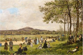Obraz - French 19th Century, Race Course at Longchamps, reprodukcia (90x60 cm)
