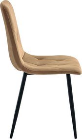 Stolička LIBRA zamatová hnedá / čierne nohy