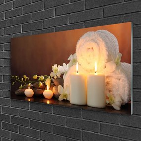 Skleneny obraz Sviečky vaňa umenie 100x50 cm