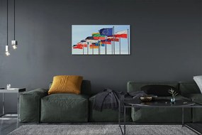 Obraz canvas veľa vlajok 125x50 cm
