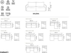 Modrá zamatová rozkladacia/s úložným priestorom pohovka 216 cm Kalena – Makamii