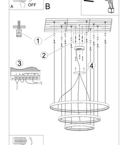 Závesné LED svietidlo Rio 3 55/78/110, 3x LED 150w, 3000k, g