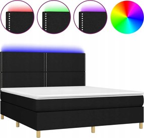 vidaXL Kontinentálna posteľ s matracom, čierna, 180 x 200 cm, látka