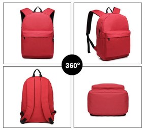 Konofactory Červený ľahký batoh do školy "Basic" 12L