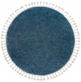 Kusový koberec Shaggy Berta modrý kruh 160cm