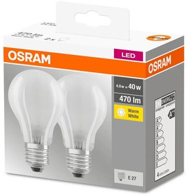OSRAM Sada 2x LED žiarovka E27, A40, 4W, 470lm, 2700K, teplá biela