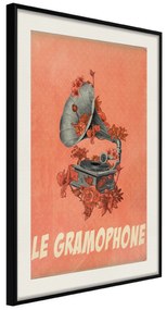 Artgeist Plagát - Gramophone [Poster] Veľkosť: 30x45, Verzia: Zlatý rám s passe-partout