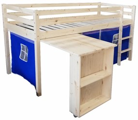 Detská posteľ s PC stolíkom 90 cm Alzaria (modrá). Vlastná spoľahlivá doprava až k Vám domov. 1015351