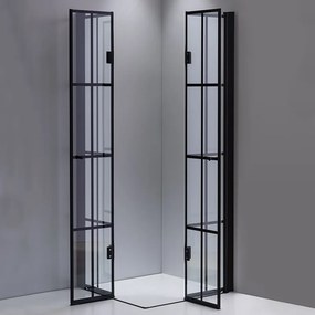 BPS-koupelny Štvorcový sprchový kút HYD-SK08B-M 90x90 čierna/transparent - bez vaničky