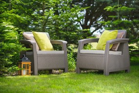 ALLIBERT CORFU DUO SET Kreslo 2 ks, 75 x 70 x 79cm, cappuccino/piesková 17197993
