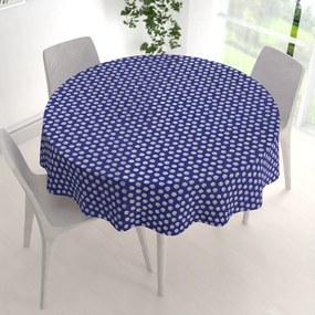 Biante Bavlnený okrúhly obrus Sandra SA-214 Biele bodky na modrom Ø 120 cm