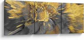 Obraz - Zlatá expanzia (s hodinami) (90x30 cm)