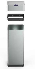 Bezdotykový odpadkový Jumbo kôš 60l USB kábel zadarmo, strieborná