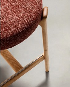 Barová stolička z jaseňového dreva v terakotovej farbe/v svetlo prírodnej farbe (výška sedadla 65 cm) Granite – Kave Home