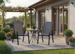 Garden Line SADA 2 ČIERNYCH ZÁHRADNÝCH STOLIČIEK 54 x 72 x 96