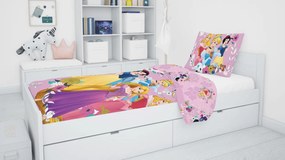 Jerry Fabrics Bavlnené obliečky 140x200 + 70x90 cm - Disney Princess Pink 02