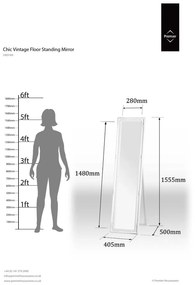 Stojacie zrkadlo s dreveným rámom 40x160 cm Chic – Premier Housewares