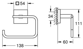 GROHE 40978DC0 - Nerezový držiak toaletného papiera START CUBE