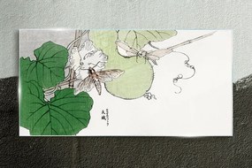 Obraz na skle Vetva listov kvety