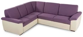 Rohová sedacia súprava BONITA - krémová / fialová, ľavá, krémová / fialová