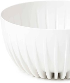 PLASTOVÝ KVETINÁČ STRIPPED ECO SADA 2KS 16X30 CM+15X24 CM BIELA