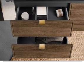 Kúpeľňová skrinka pod umývadlo s doskou 60 cm, sada Talia Casella (SET-TC B BLACK 60CM)