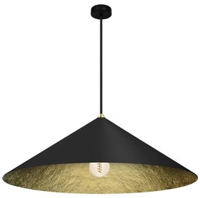 Luster na lanku FUJI 1xE27/60W/230V pr. 70 cm čierna/zlatá