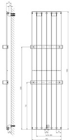 Sapho - Kúpeľňový radiátor COLONNA 910W/230V 45x180 cm biela