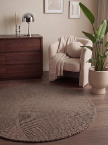 Hanse Home, Kusový koberec Calmio 106219 Taupe kruh, 120x120 (priemer) kruh, hnedá, obývacia izba