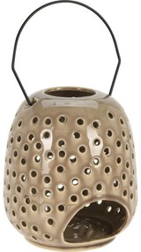 Keramický lampáš Dots sivá, 15 x 23 cm
