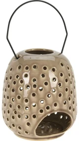 Keramický lampáš Dots sivá, 15 x 23 cm
