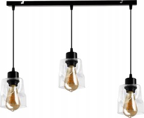 BERGE LED stropné závesné svietidlo 3xE27, rolovací, priehľadný štvorec