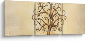 Obraz - Strom života (s hodinami) (90x30 cm)