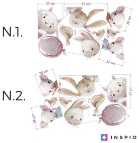 Nálepky na stenu - Akvarelové zvieratká za komodu