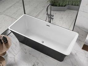 Mexen Tonia, voľne stojaca vaňa 170 x 75 cm, biela-čierna, grafitový prepad, 52171707575-66