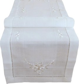 Obrus Biely kvet 40 × 140 cm