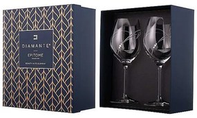 Diamante Swarovski Poháre na víno Hearts 470 ml, 2 ks