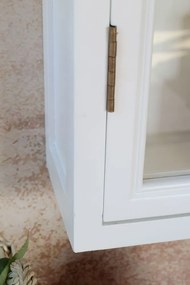 Čierna antik drevená skriňa / vitrína s policami Marseille - 135*55*196cm