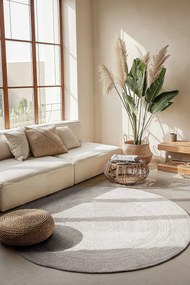 Hanse Home, Kusový koberec Jute Braided 106321 White kruh, 200x200 (priemer) kruh, biela, chodba / predsieň