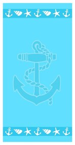 Modrá froté bavlnená plážová osuška 70x140 cm Anchor – B.E.S.