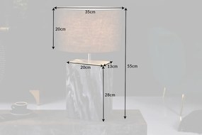 Stolná lampa mramorová 55cm čierny RÁM