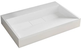 CERANO - Umývadlo z liateho mramoru Vita - nástenné aj na dosku - biela matná - 70x46 cm, CER-CER-8050BD6939