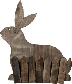 Hnedý drevený držiak na kvety v motíve králika - 31 * 12 * 36 cm